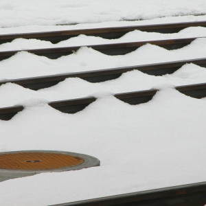 Rail tracks in snow