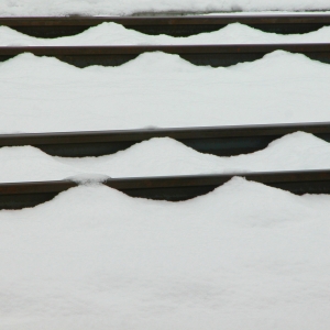 Rail tracks in snow